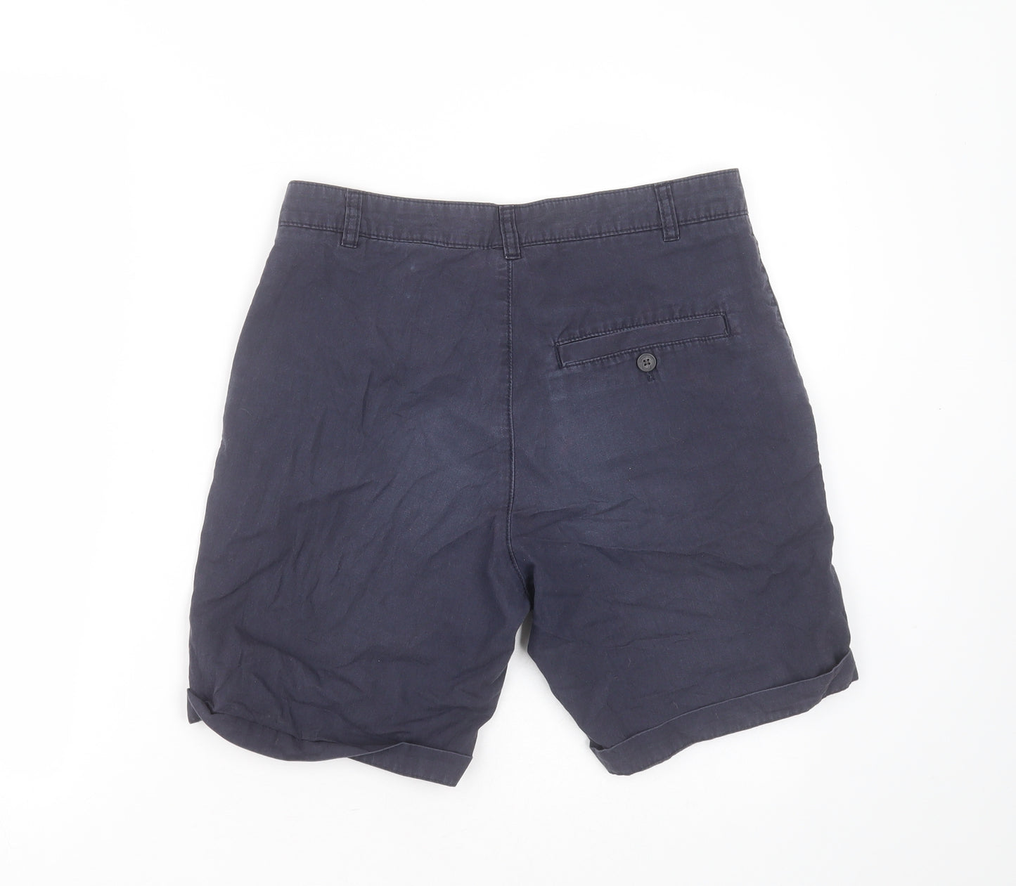 Divided by H&M Mens Blue  Cotton Bermuda Shorts Size 28 in L7 in Regular Zip