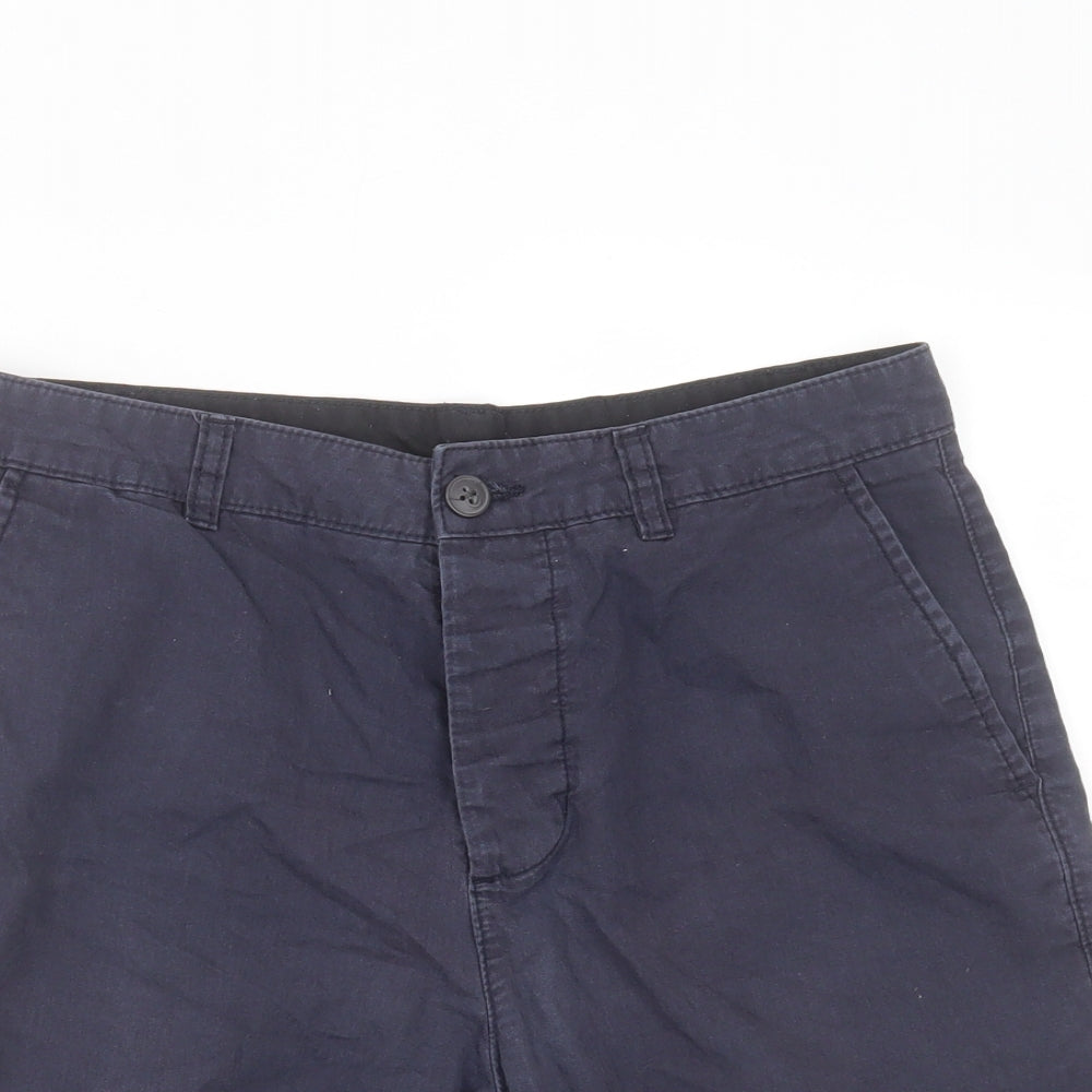 Divided by H&M Mens Blue  Cotton Bermuda Shorts Size 28 in L7 in Regular Zip