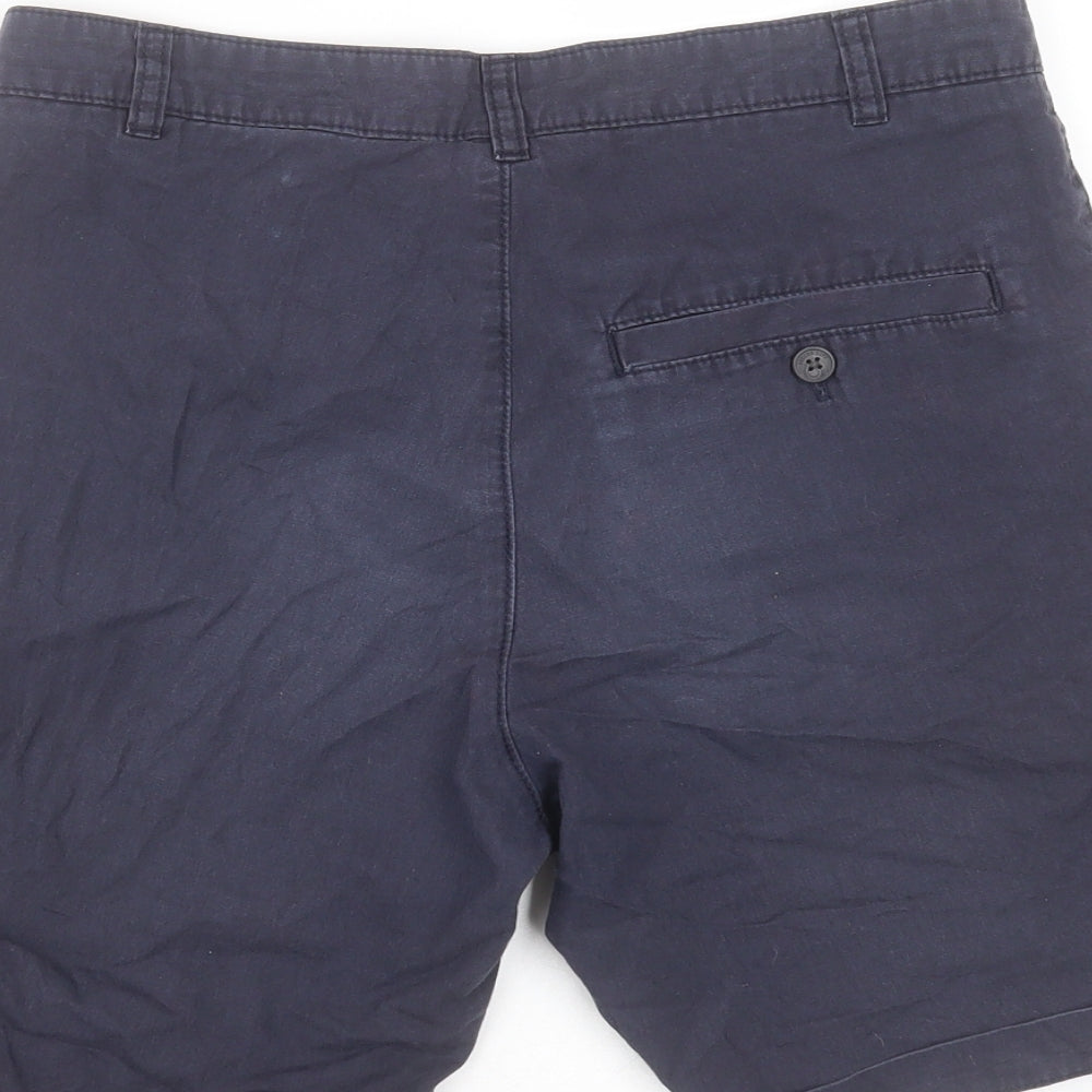 Divided by H&M Mens Blue  Cotton Bermuda Shorts Size 28 in L7 in Regular Zip
