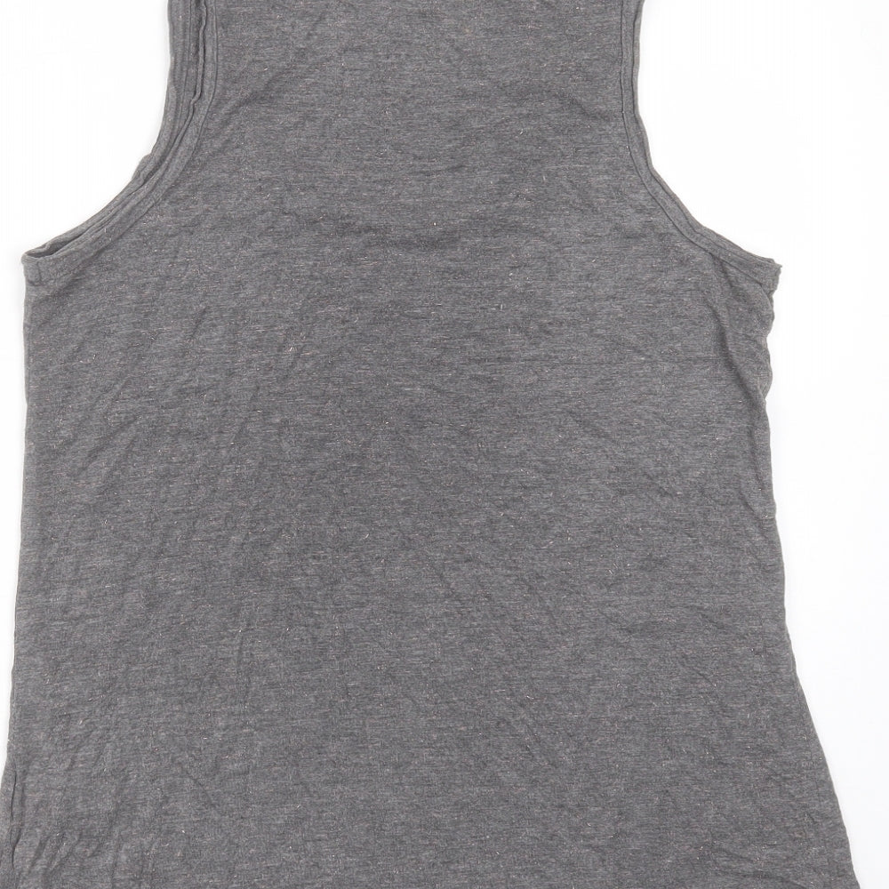 NEXT Womens Grey  Viscose Basic Tank Size 12 Round Neck