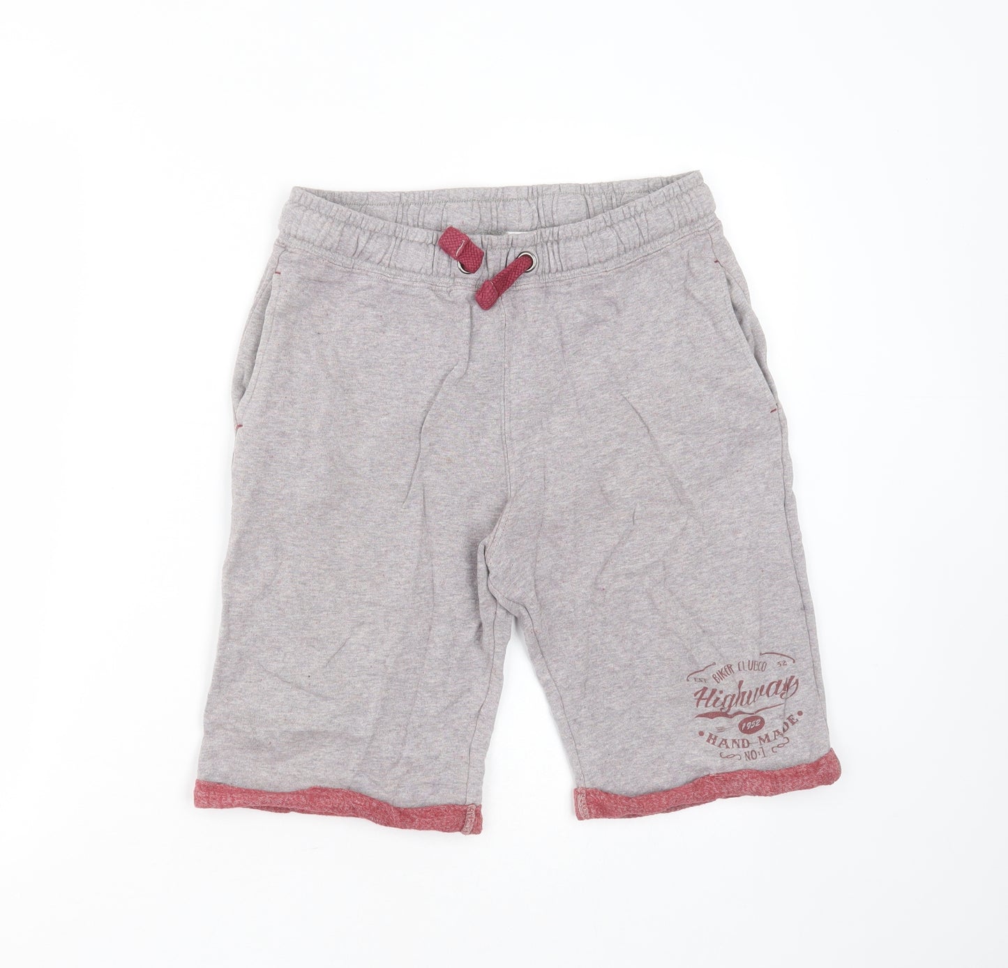 F&F Boys Grey  Cotton Sweat Shorts Size 13-14 Years  Regular Drawstring