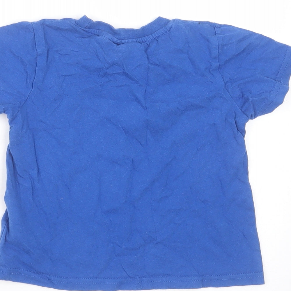 Fireman Sam Boys Blue  Cotton Basic T-Shirt Size 2-3 Years Round Neck  - fireman sam