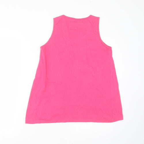 Urban Boutique Womens Pink  Cotton Basic T-Shirt Size 14 Round Neck