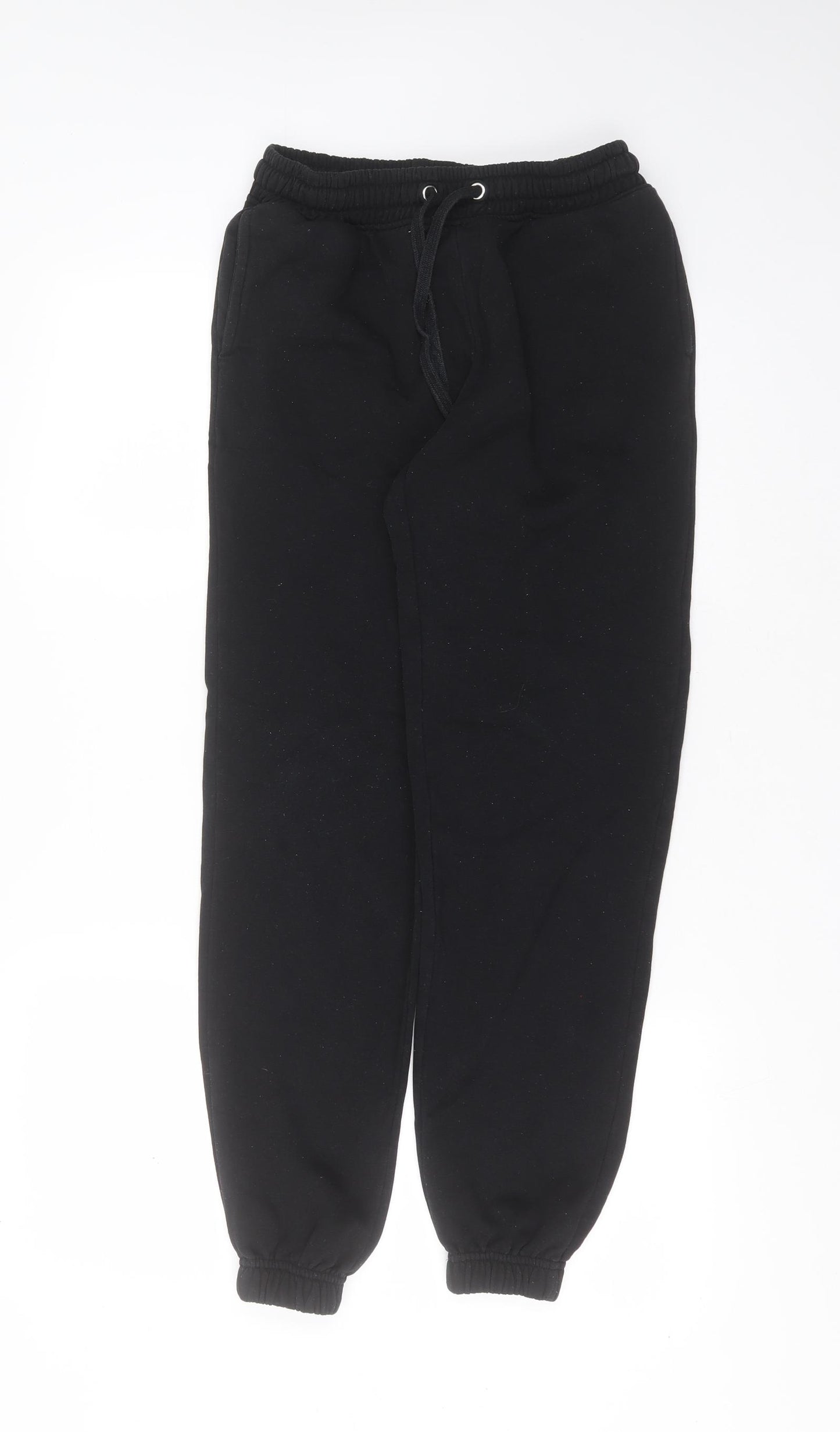 F&F Womens Black  Cotton Jogger Trousers Size 8 L29 in Regular Drawstring