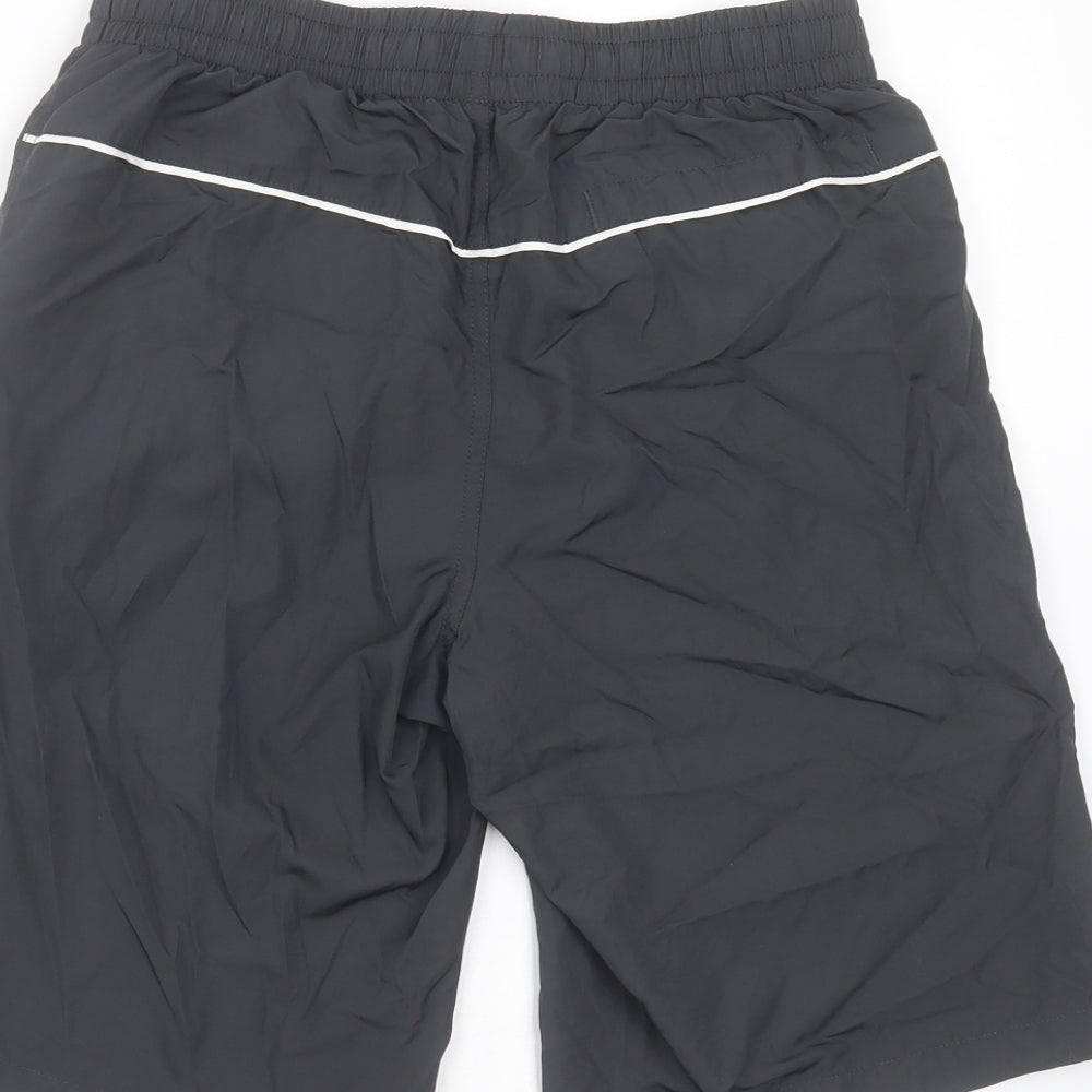 Nike Mens Grey  Polyester Bermuda Shorts Size S L10 in Regular Drawstring