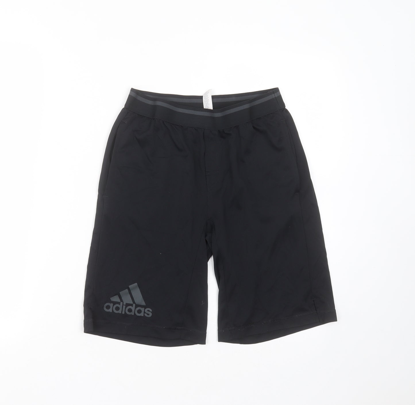 adidas Boys Black  Polyester Bermuda Shorts Size 13-14 Years  Regular  - climachill