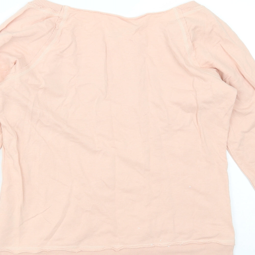 Marks and Spencer Womens Pink  Cotton Pullover Sweatshirt Size 12