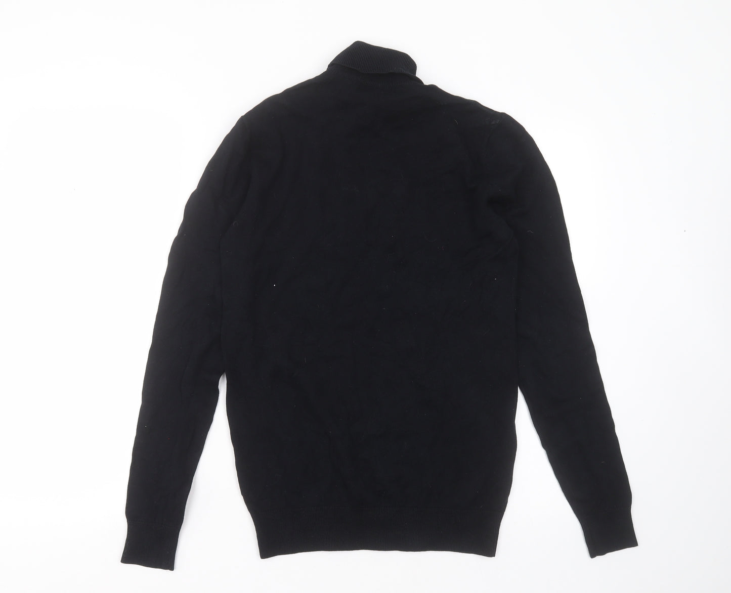 Peacocks Mens Black Roll Neck  Cotton Pullover Jumper Size S