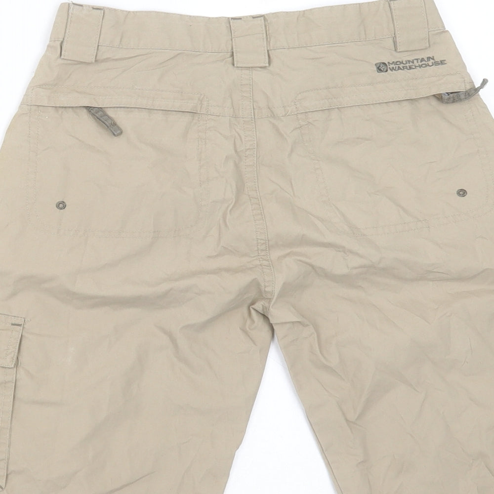 Mountain Warehouse Boys Beige  Cotton Cargo Shorts Size 9-10 Years  Regular Zip