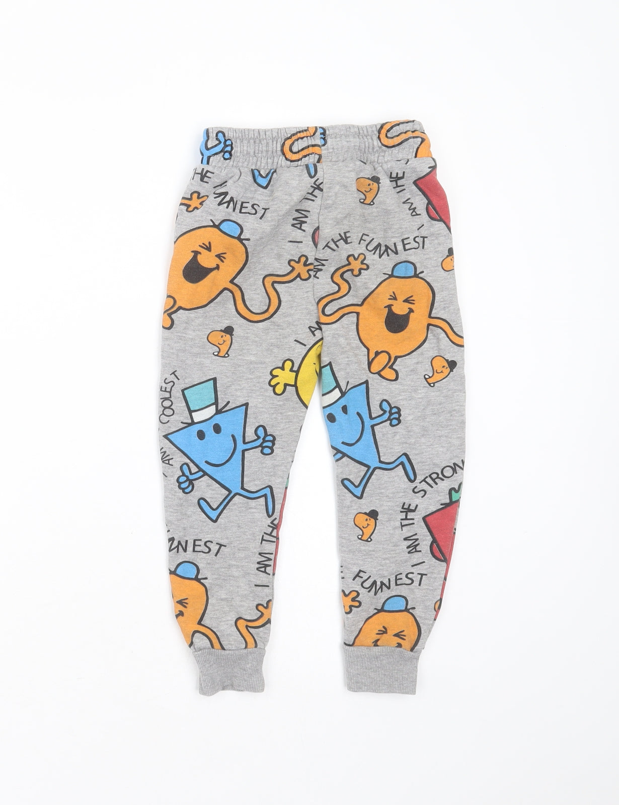 Mr. Men Boys Grey  Cotton Jogger Trousers Size 3-4 Years  Regular Drawstring - mr men