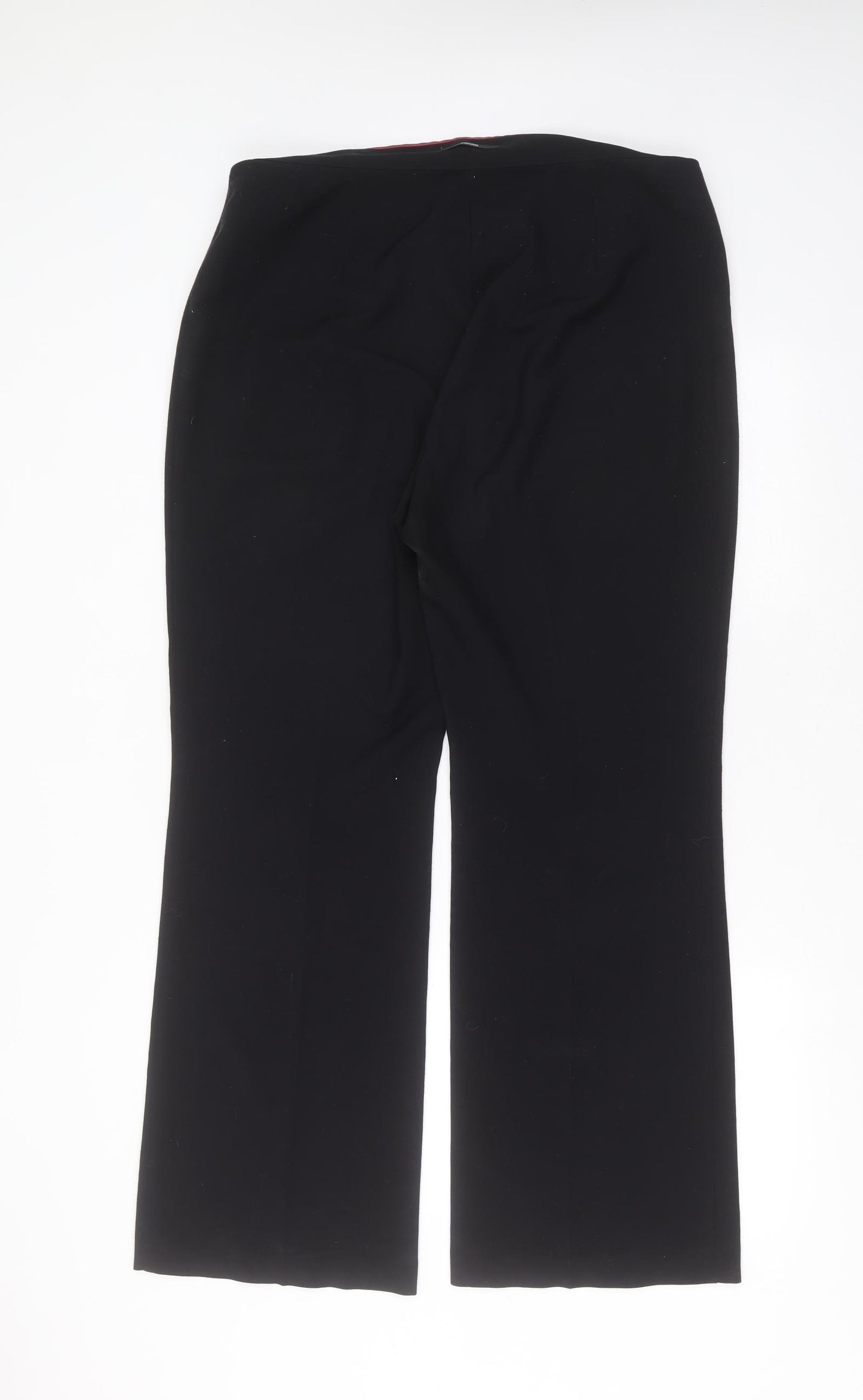 Marks and Spencer Womens Black  Polyester Trousers  Size 16 L30 in Regular Zip