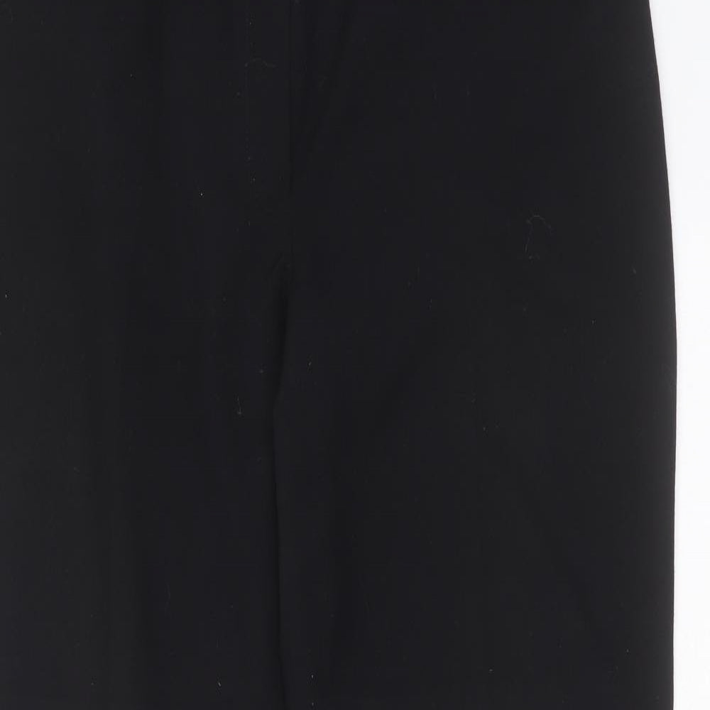 Marks and Spencer Womens Black  Polyester Trousers  Size 16 L30 in Regular Zip