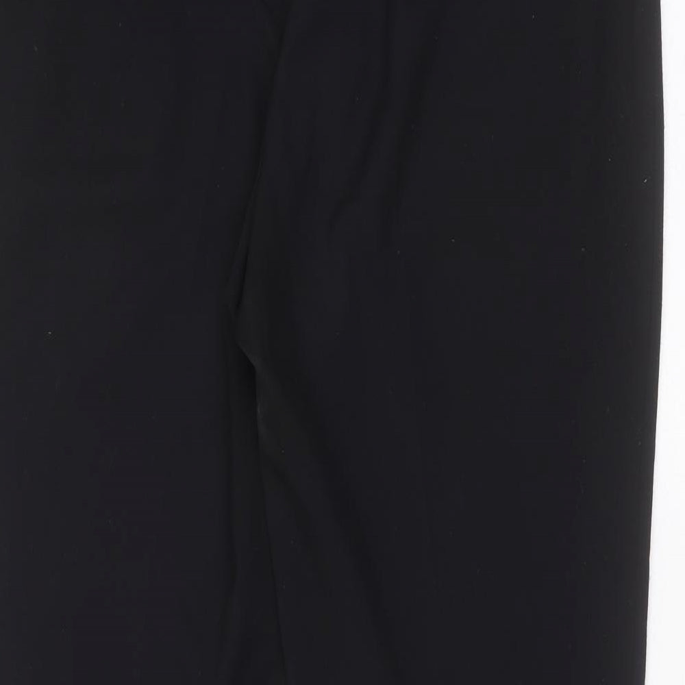 Marks and Spencer Womens Black  Polyester Trousers  Size 16 L30 in Regular Zip