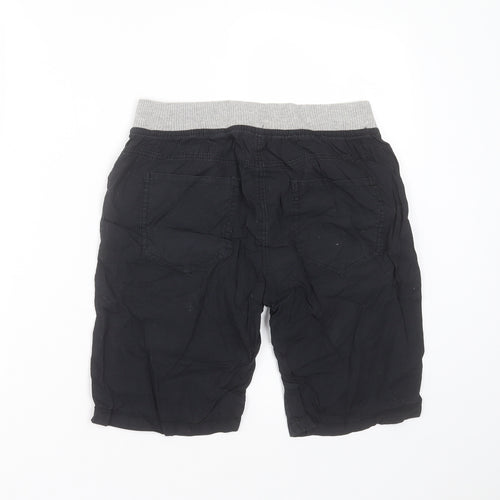 URBAN OUTLAWS Boys Black  Cotton Bermuda Shorts Size 14 Years  Regular Drawstring