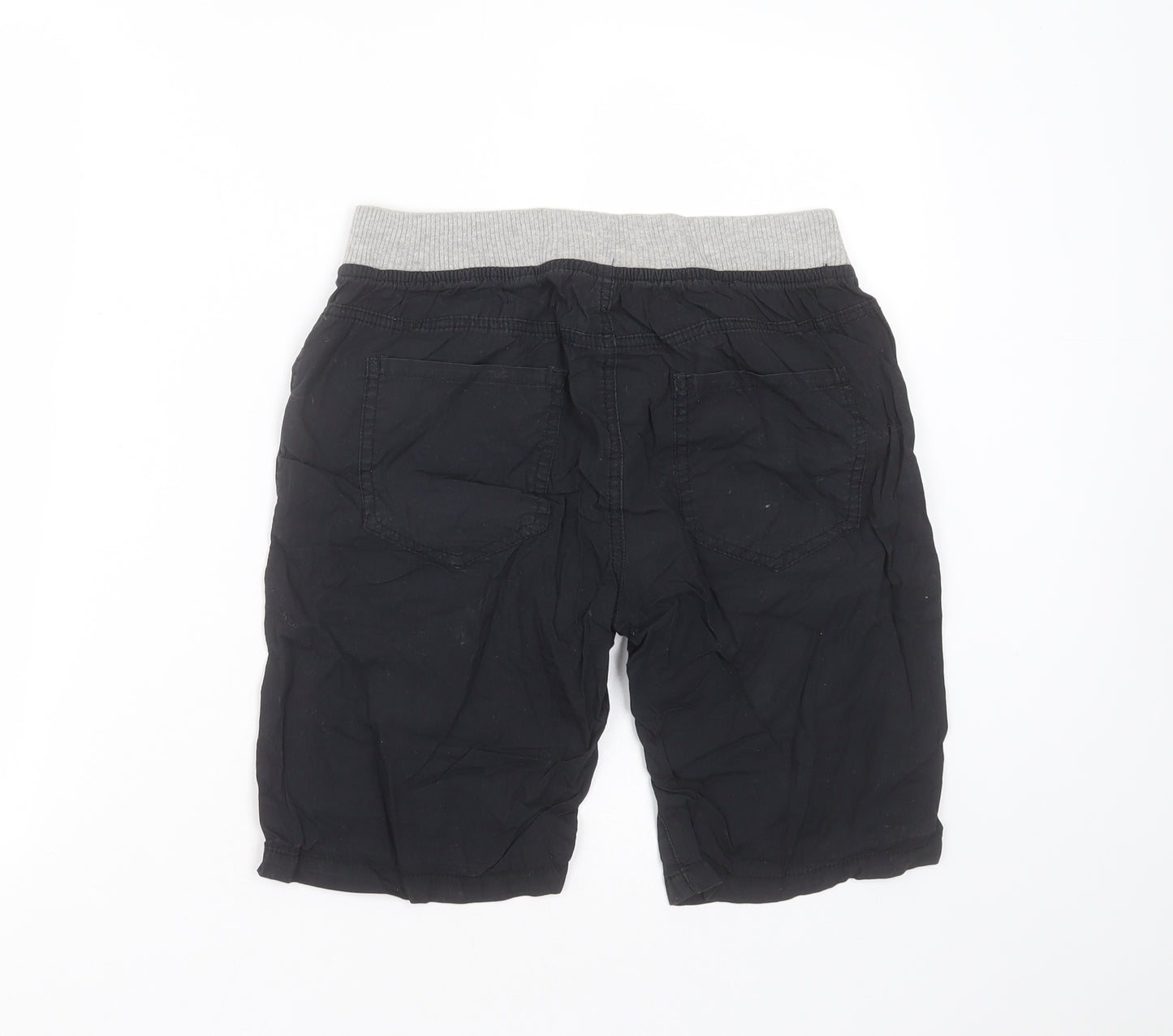 URBAN OUTLAWS Boys Black  Cotton Bermuda Shorts Size 14 Years  Regular Drawstring