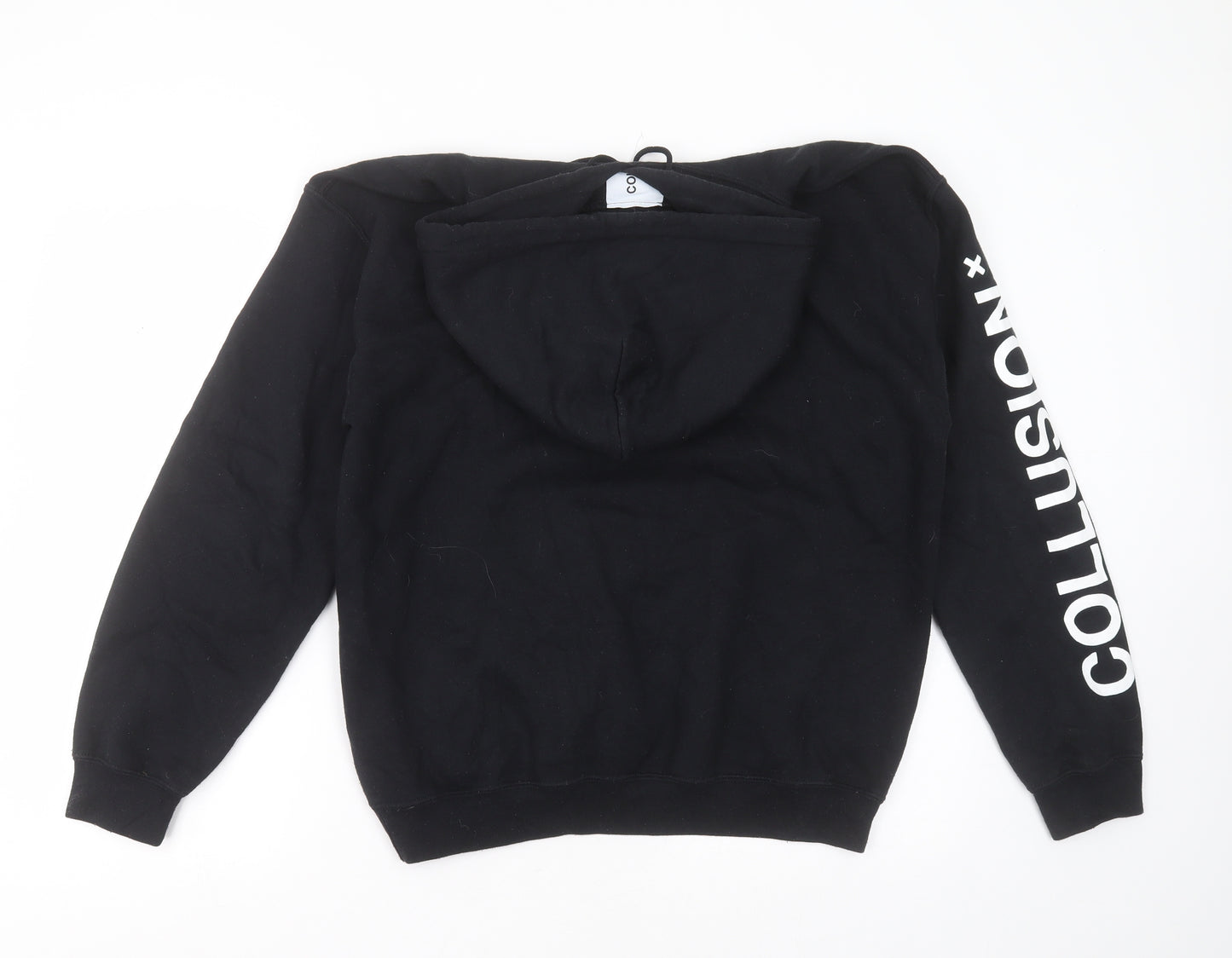 COLLUSION Mens Black  Cotton Blend Pullover Hoodie Size S