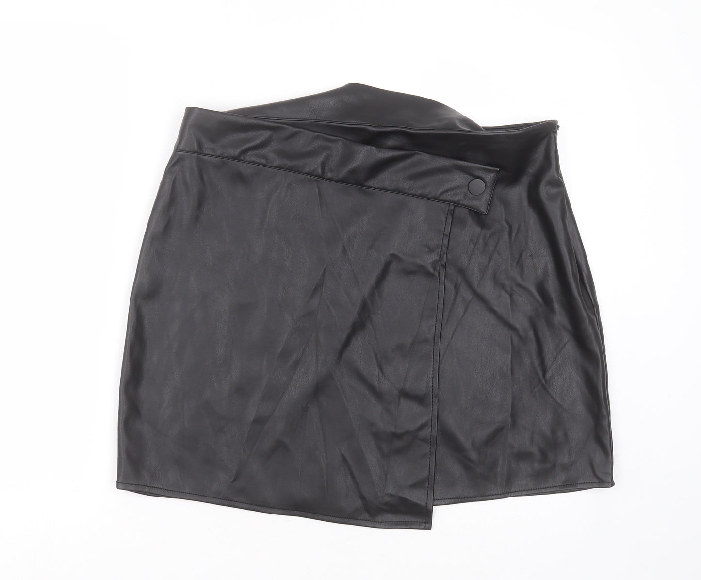 Primark Womens Black  Polyurethane Mini Skirt Size 16    - faux leather