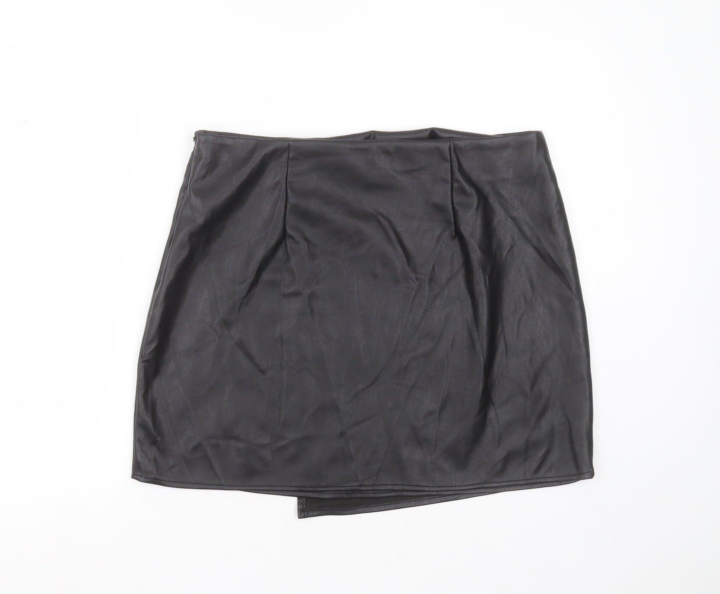 Primark Womens Black  Polyurethane Mini Skirt Size 16    - faux leather