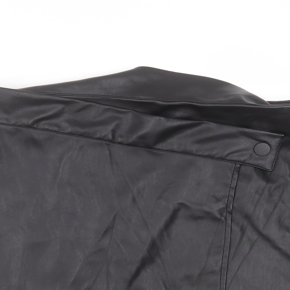 Primark Womens Black  Polyurethane Mini Skirt Size 16    - faux leather
