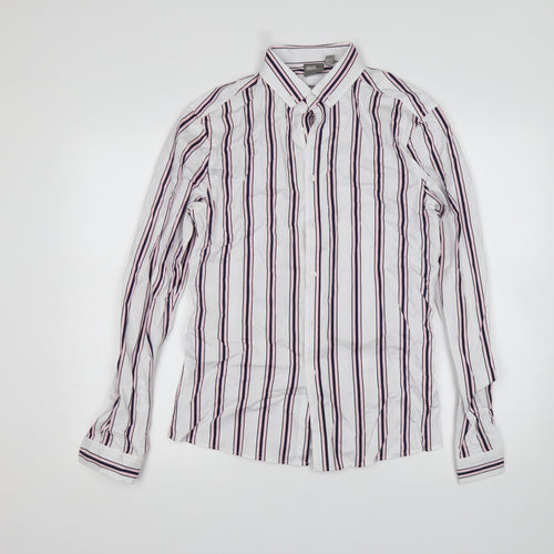 ASOS Mens Multicoloured Striped Cotton  Button-Up Size XS Collared