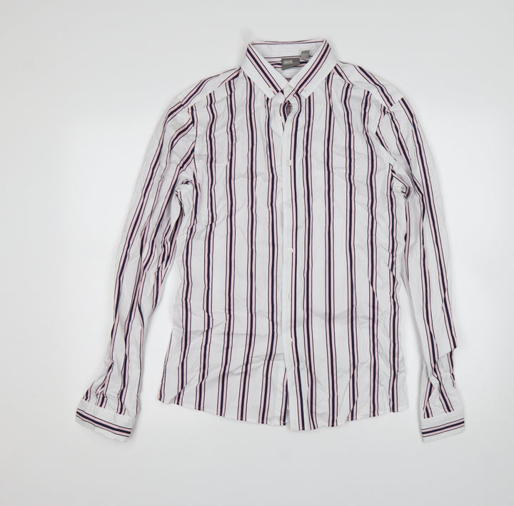 ASOS Mens Multicoloured Striped Cotton  Button-Up Size XS Collared