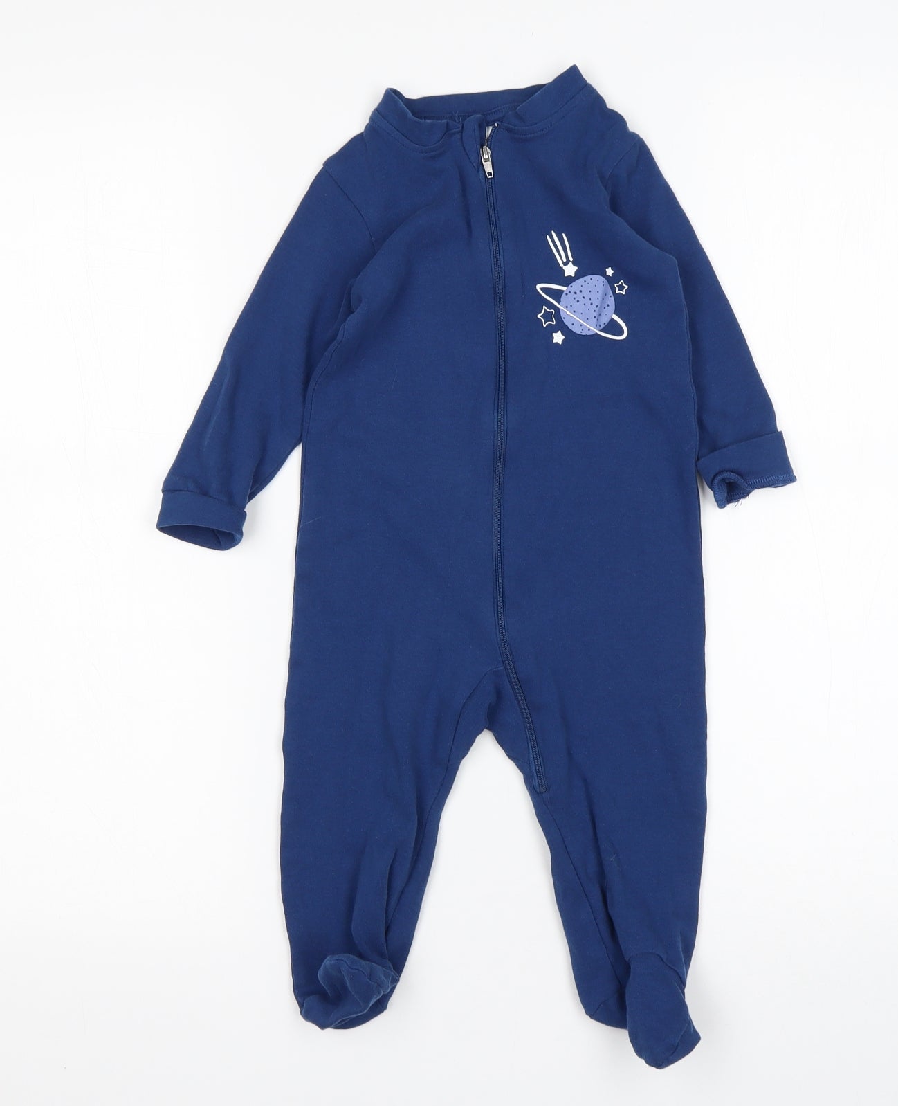 LIL&DAN Boys Blue  Cotton Babygrow One-Piece Size 9-12 Months