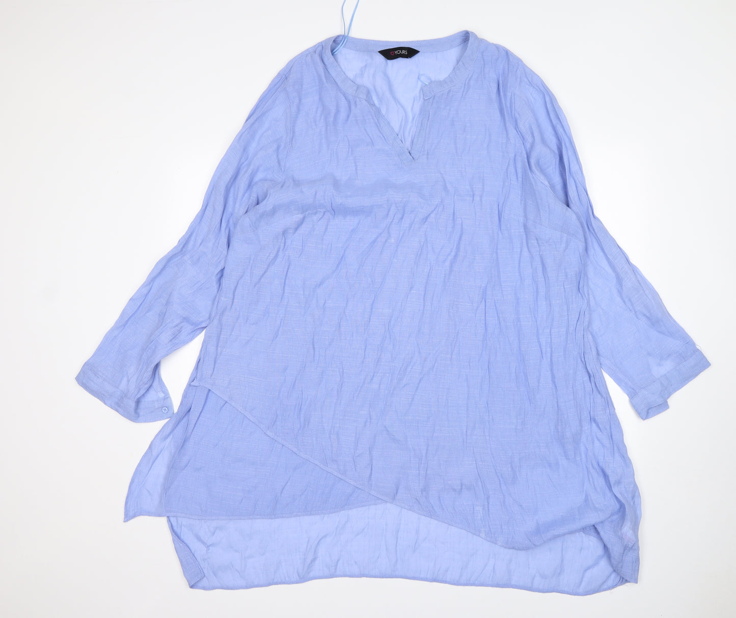 Yours Womens Blue  Viscose A-Line  Size 24  V-Neck