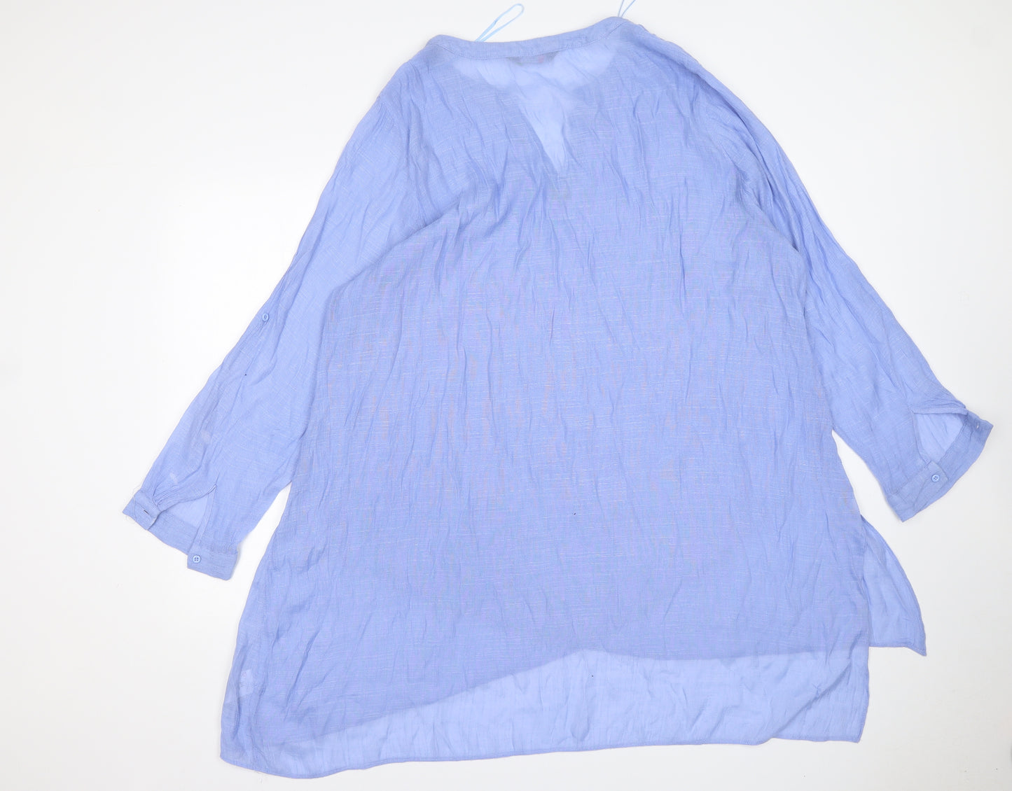 Yours Womens Blue  Viscose A-Line  Size 24  V-Neck