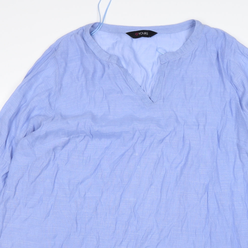 Yours Womens Blue  Viscose A-Line  Size 24  V-Neck