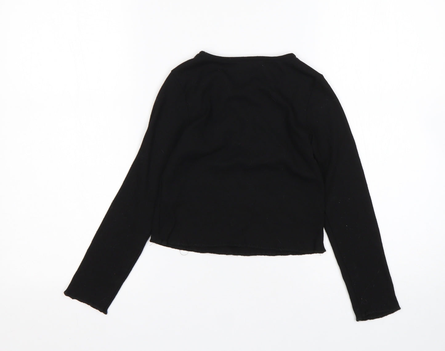 Primark Girls Black  Polyester Basic T-Shirt Size 7-8 Years Round Neck