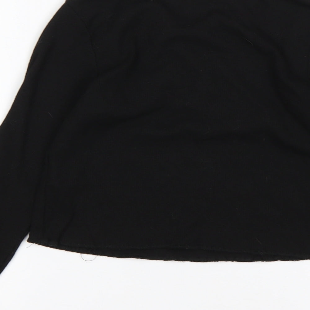Primark Girls Black  Polyester Basic T-Shirt Size 7-8 Years Round Neck
