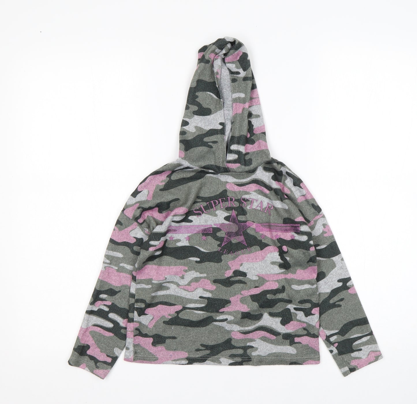 George Girls Multicoloured Camouflage Polyester Pullover Hoodie Size 6-7 Years