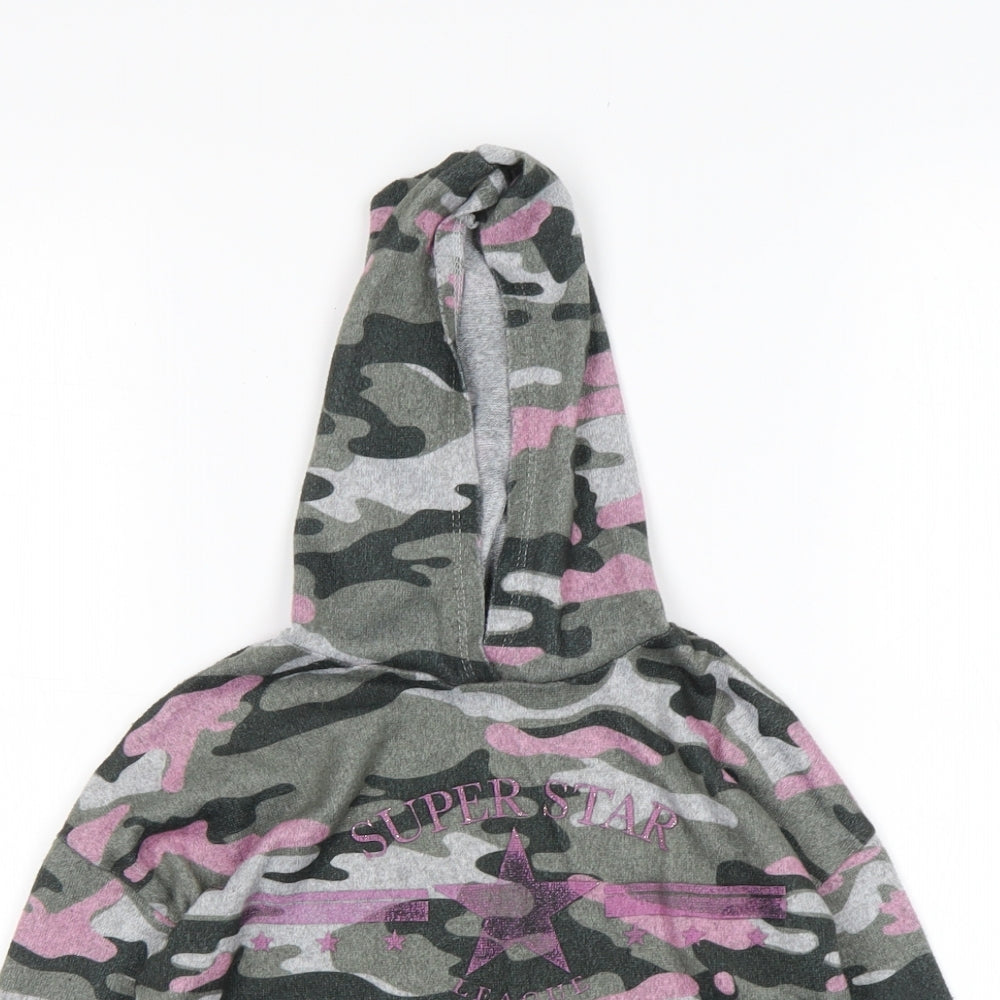 George Girls Multicoloured Camouflage Polyester Pullover Hoodie Size 6-7 Years