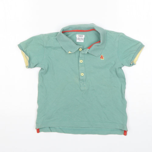 Mammas & Pappas Boys Green  Cotton Basic Polo Size 4-5 Years Collared