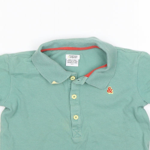 Mammas & Pappas Boys Green  Cotton Basic Polo Size 4-5 Years Collared