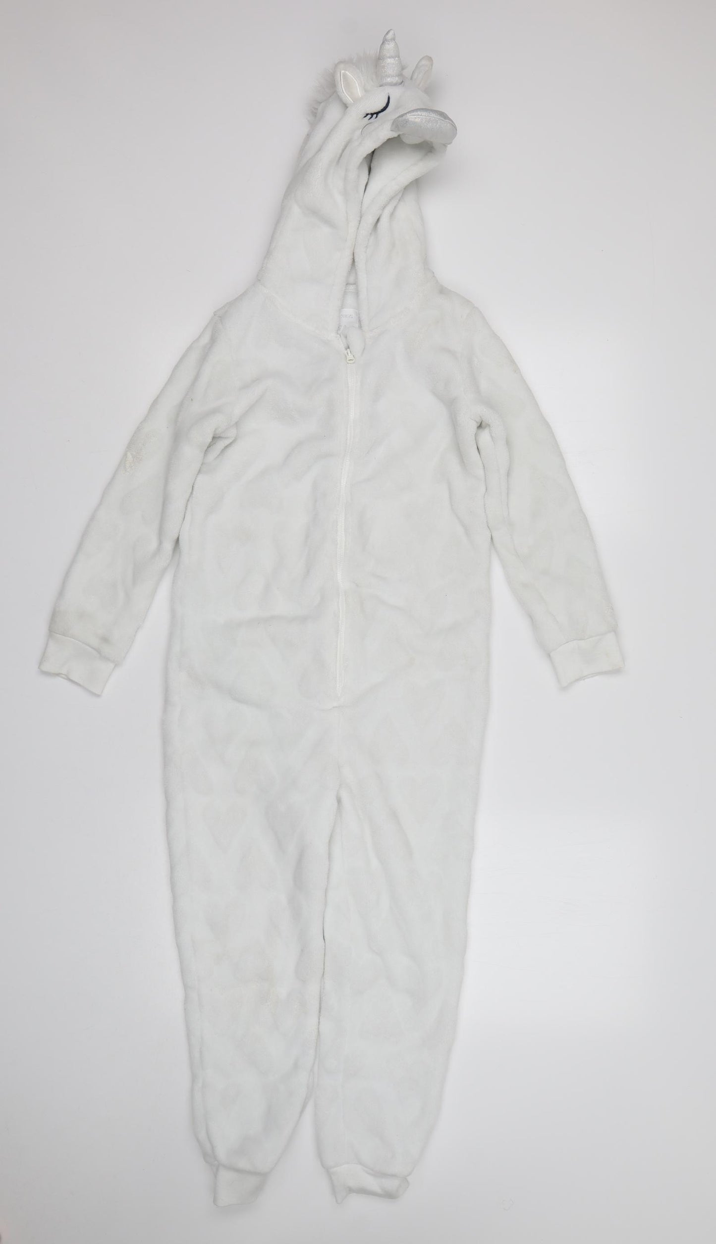 TU Girls White  Polyester  One Piece Size 7-8 Years   - Unicorn