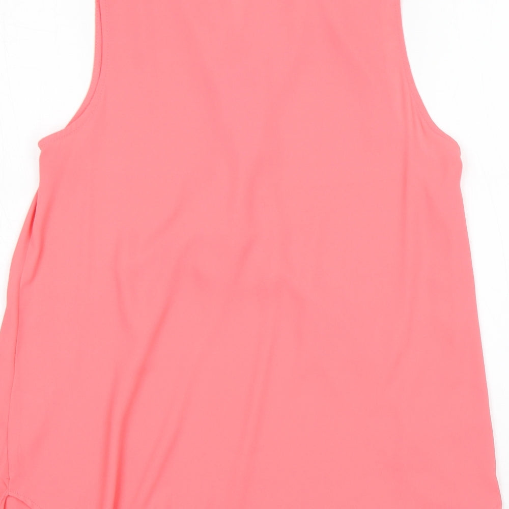 New Look Womens Pink   Basic Blouse Size 12 V-Neck