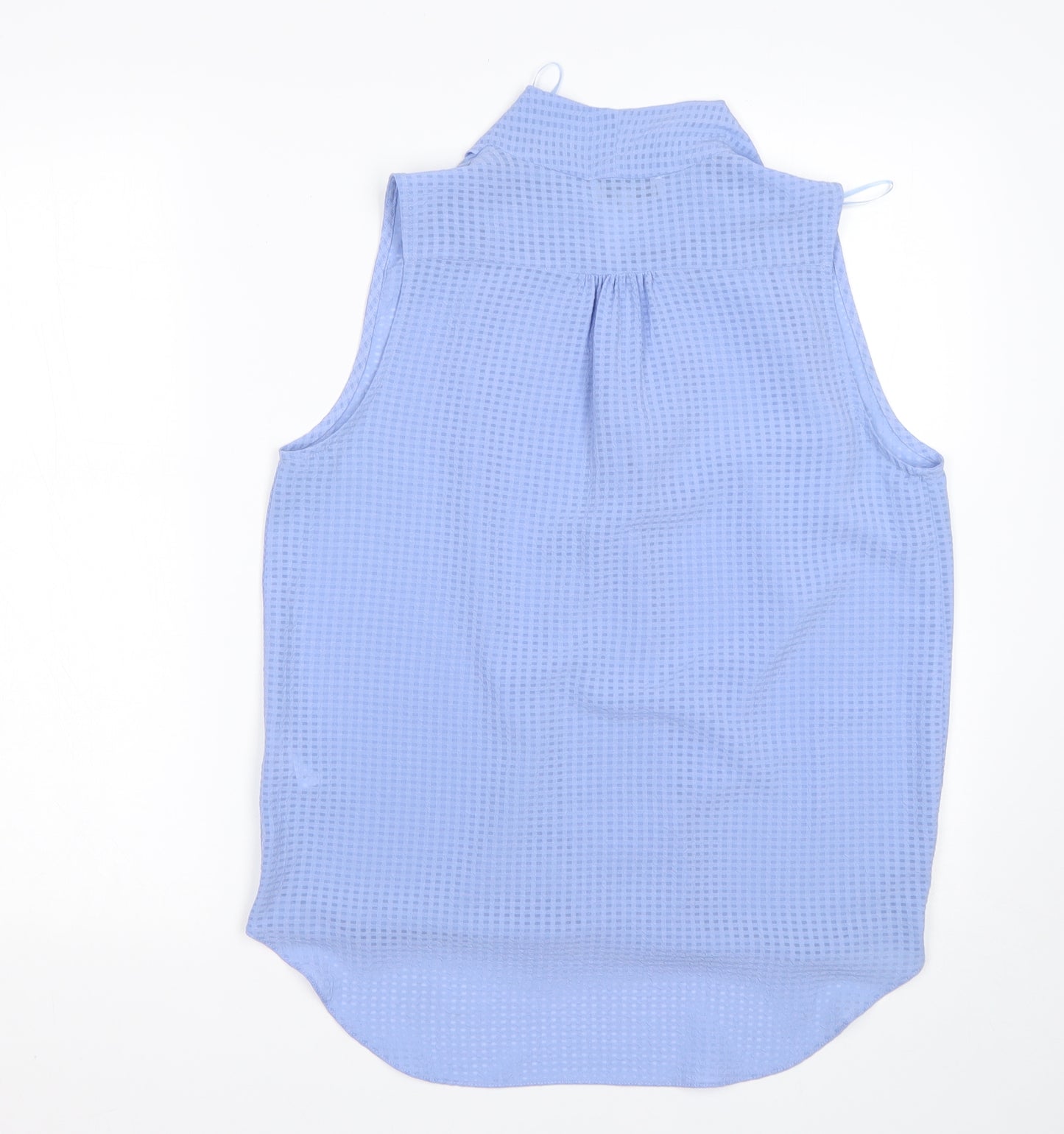 Papaya Womens Blue  Polyester Basic Blouse Size 10 V-Neck