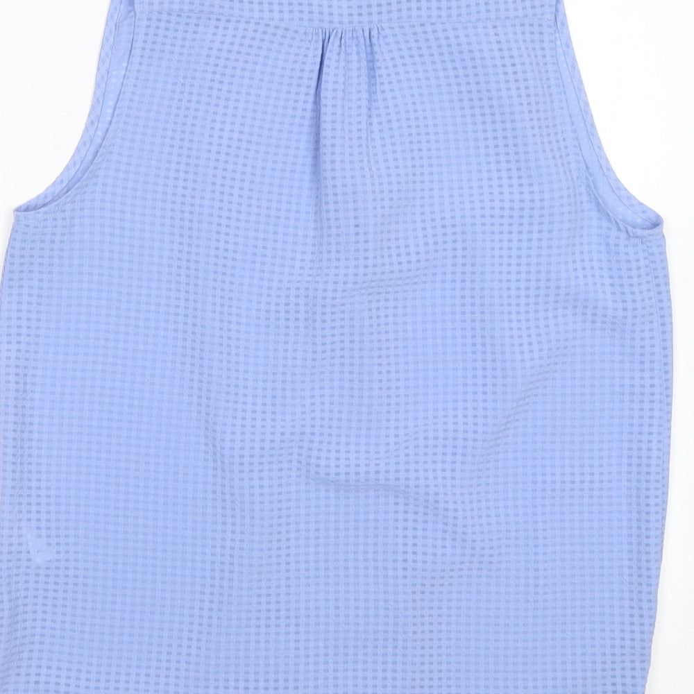 Papaya Womens Blue  Polyester Basic Blouse Size 10 V-Neck