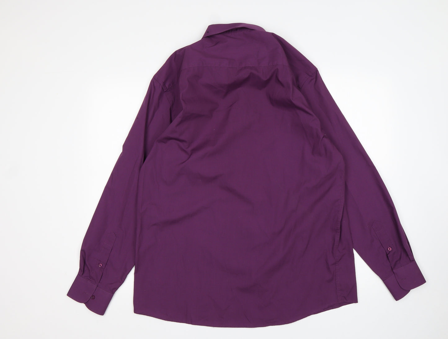 George Mens Purple  Cotton  Dress Shirt Size 16 Collared