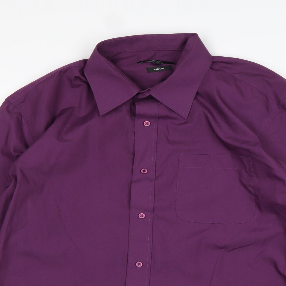 George Mens Purple  Cotton  Dress Shirt Size 16 Collared