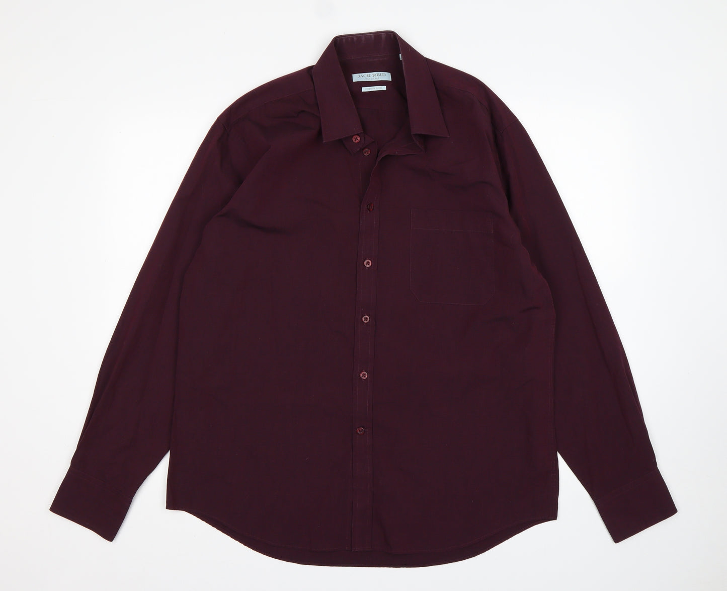 Jack Reid  Mens Purple    Dress Shirt Size 16 Collared