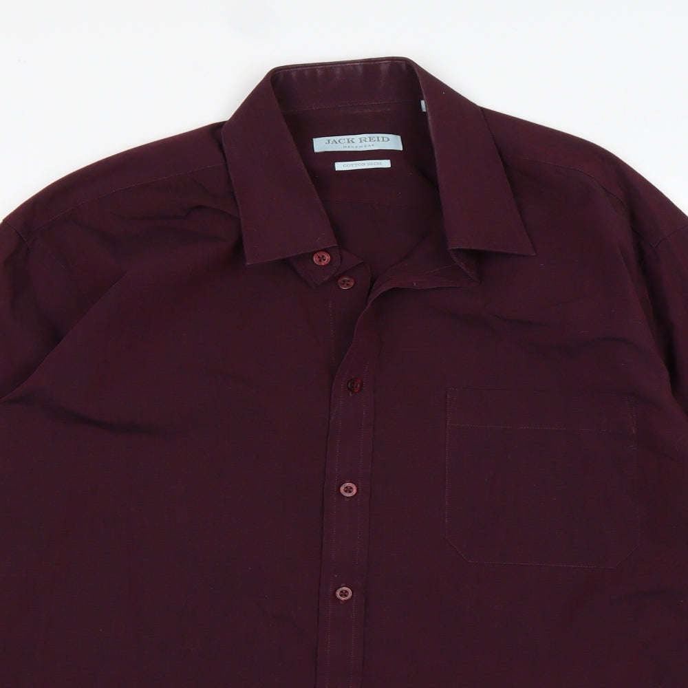 Jack Reid  Mens Purple    Dress Shirt Size 16 Collared