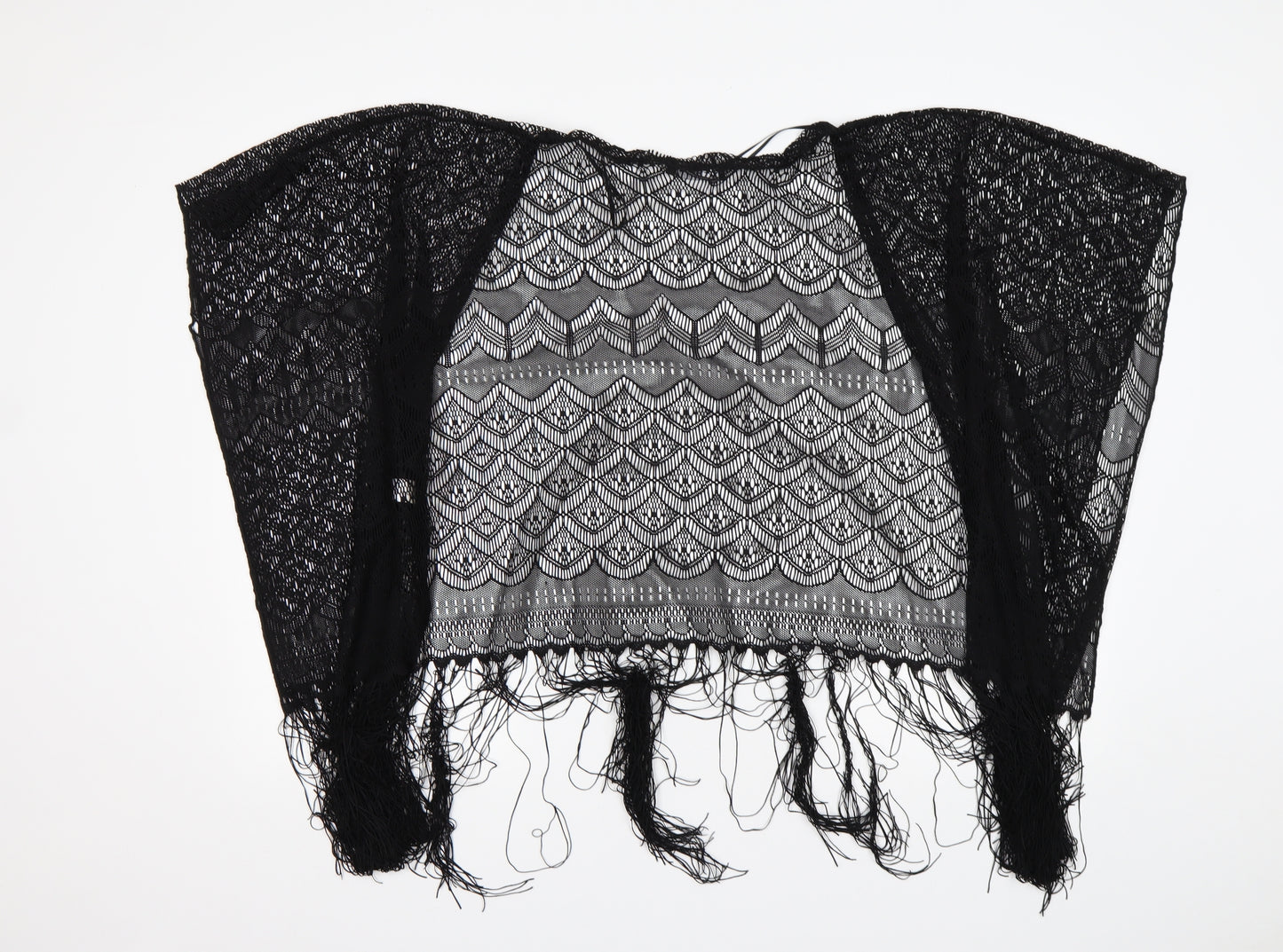 Select Womens Black V-Neck  Polyester Cardigan Jumper Size M