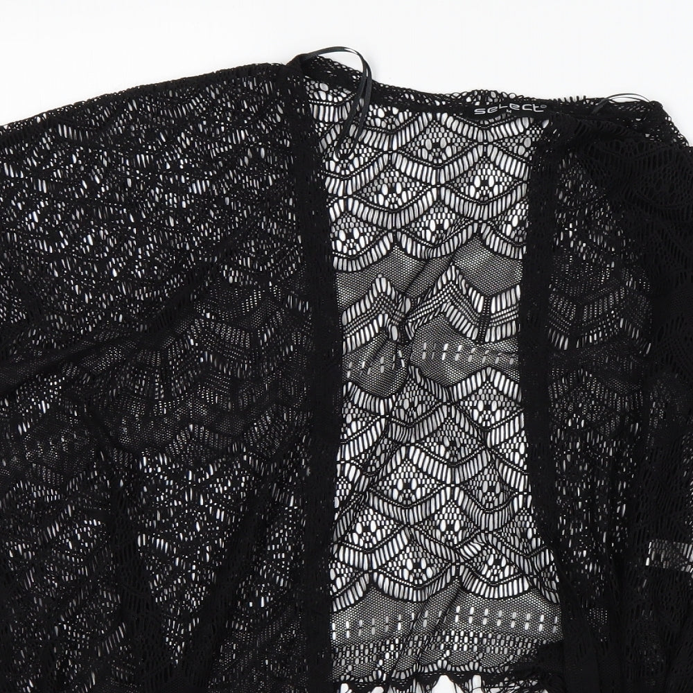 Select Womens Black V-Neck  Polyester Cardigan Jumper Size M