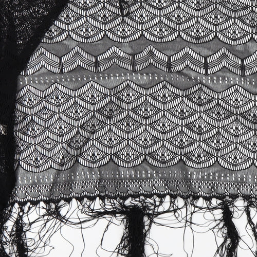 Select Womens Black V-Neck  Polyester Cardigan Jumper Size M