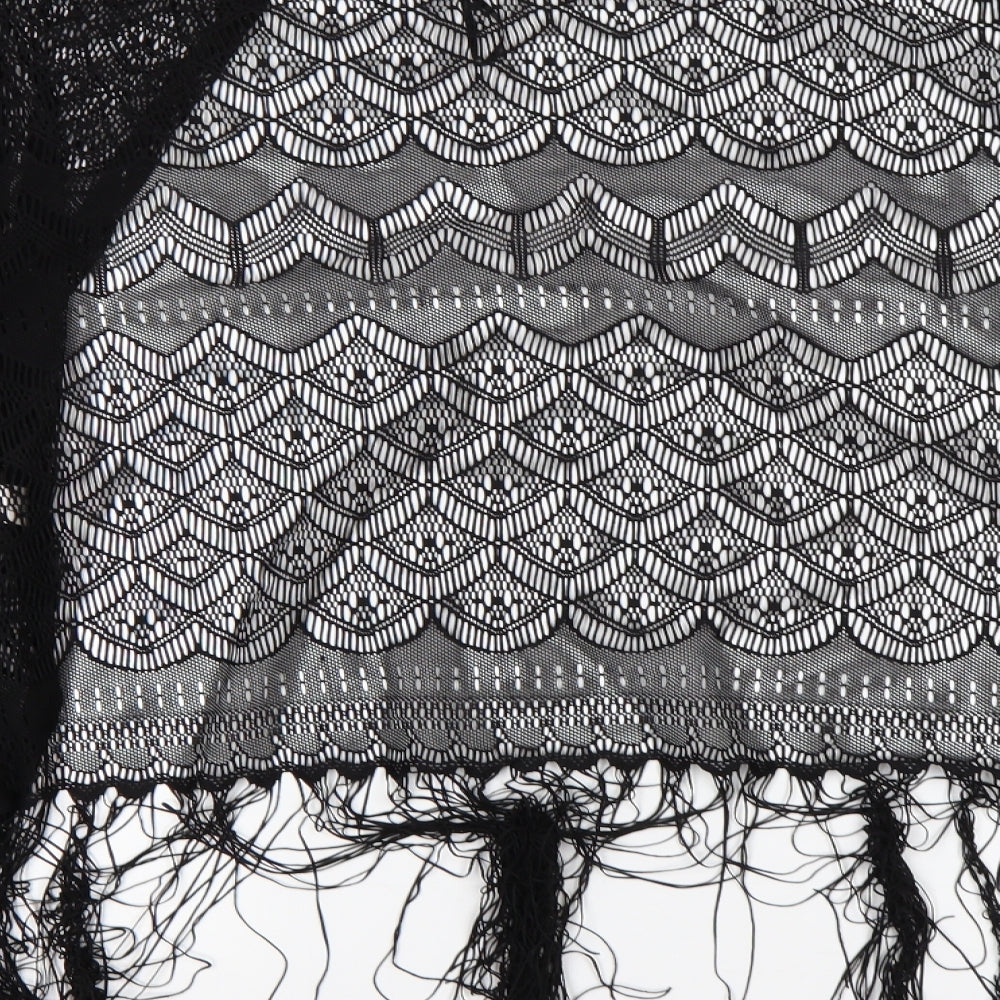 Select Womens Black V-Neck  Polyester Cardigan Jumper Size M