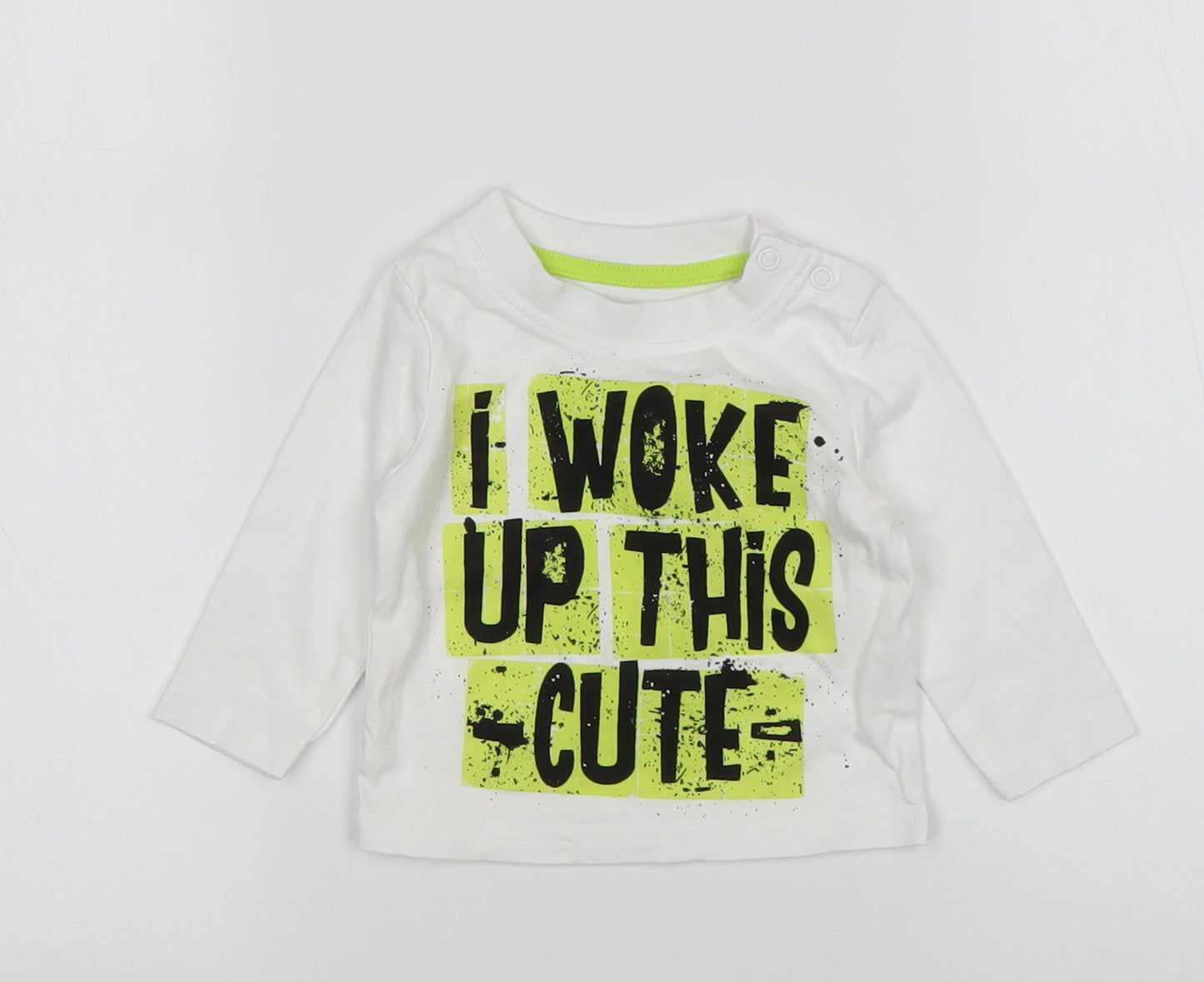 Primark Boys Multicoloured  Cotton Basic T-Shirt Size 3-6 Months Round Neck