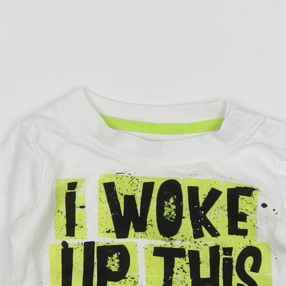 Primark Boys Multicoloured  Cotton Basic T-Shirt Size 3-6 Months Round Neck