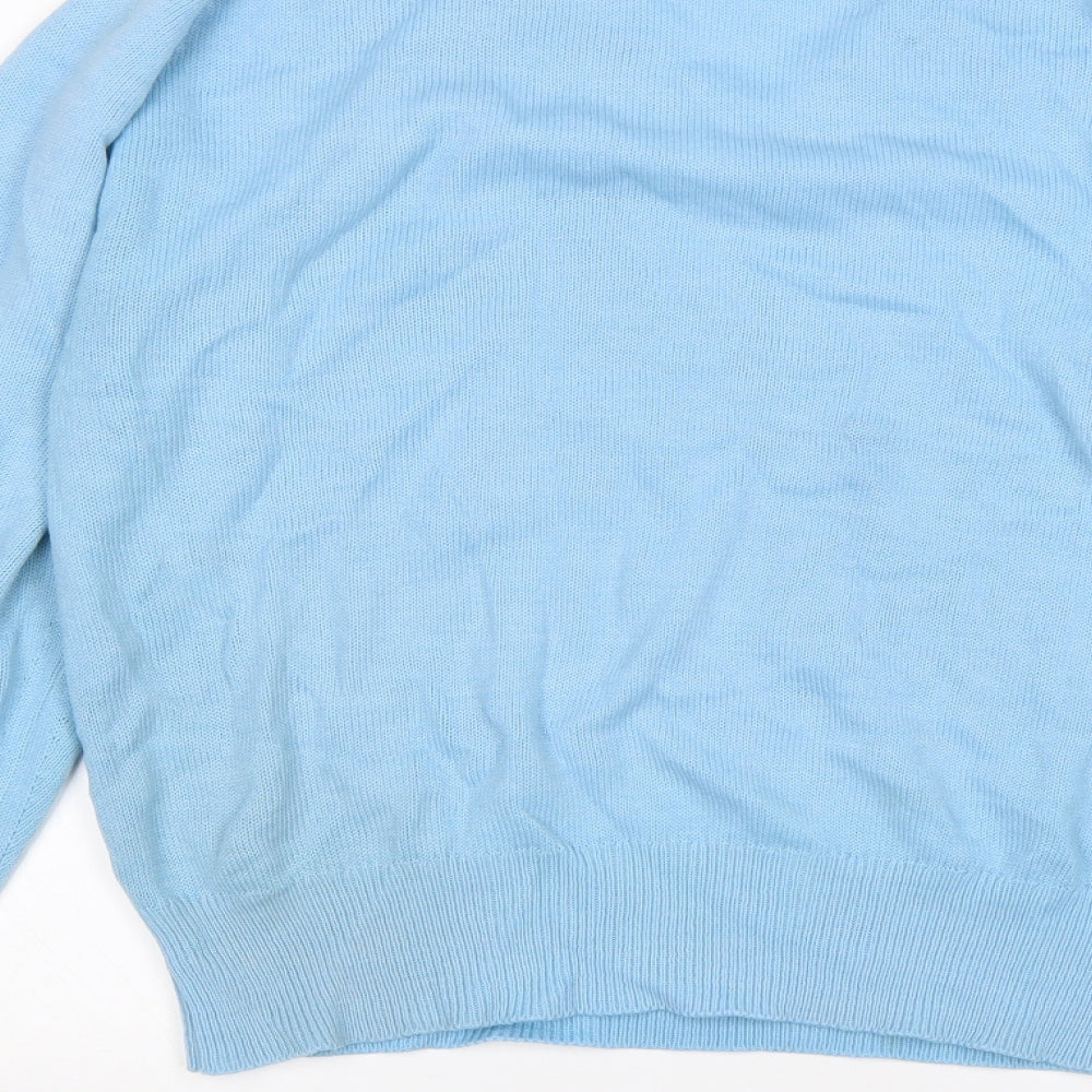 Slazenger Womens Blue V-Neck  Acrylic Pullover Jumper Size M